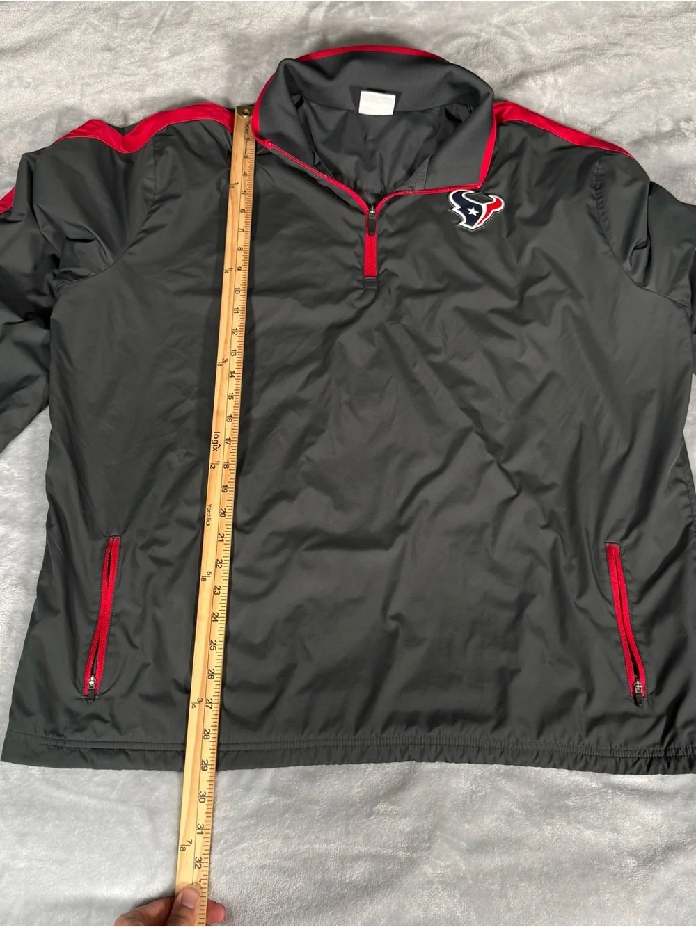Nike Houston Texans On Field Windbreaker Jacket Mens L 1/4 Zip Gray